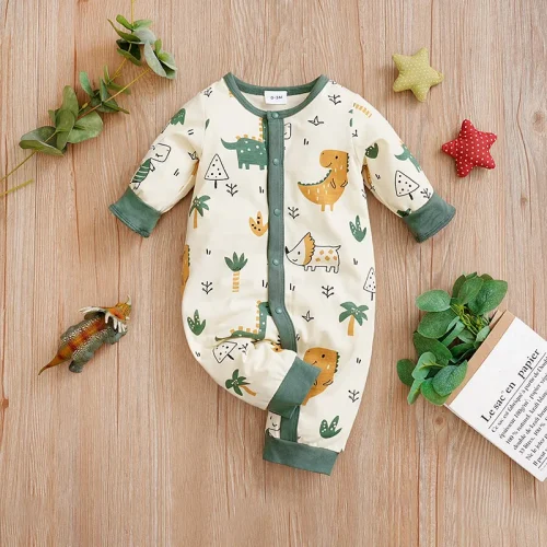 Newborn Baby Boys Infant Outfit Clothes Toddler Jumpsuit Costume Romper Onesie Long Sleeve Print Clothes Spring and Autumn Girls