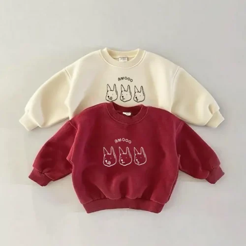 Long Sleeve Sweatshirts Spring/Fall Simple Casual Hoodies For Boys And Girls Lovely Round Neck Pullovers Baby Trendy Clothes